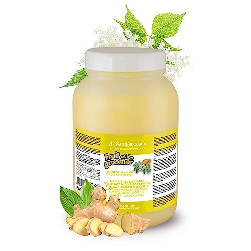Máscara de Jengibre y saúco - Mascarilla para Perros - 1L - Mascarilla acondicionadora para Perros y Gatos: Brillo, Alivio y Cuidado Natural –Champú con Ingredientes Naturales