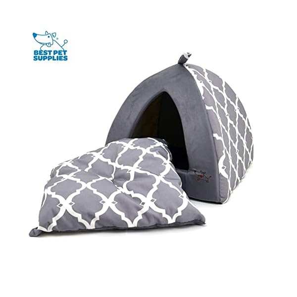Pet Tent – Soft Bed for Dog and Cat by Best Pet Supplies – Sand Linen, 19″ x 19″ x H:19″ Pet Tent – Soft Bed for Dog and Cat by Best Pet Supplies – Sand Linen, 19″ x 19″ x H:19″