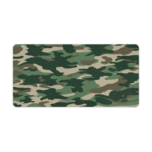 Alfombrilla de escritorio verde camuflaje grande antideslizante