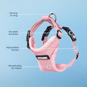 Voyager Step-in Lock Pet Harness - All Weather Mesh, Adjustable Step in Harness for Cats and Dogs by Best Pet Supplies - Pink, M Voyager Step in Lock Pet Harness All Weather Mesh Adjustable Step in Harness for Cats and Dogs by Best Pet Supplies Pink M
