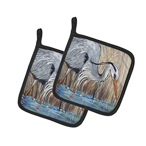 Soportes para ollas de tela multicolor con diseño de Blue Heron 2