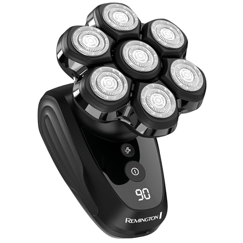 Image of Remington Balder MAX Head Shaver for Bald Men, 7-Head Flexing Rotary Shaving System, Cordless Wet & Dry Head Razor, Waterproof, 70-Min Runtime, Rechargeable
