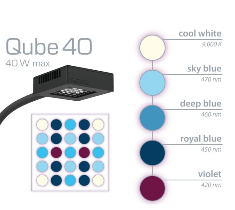 Aqua Medic Qube 40, LED-Spot zur Beleuchtung von Meerwasseraquarien