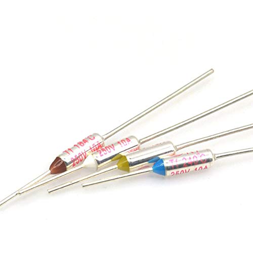 Chavis 10Pcs TF Thermal Fuse 15A 250V Temperature 85C 95C 100C 105C 110C 113C 115C 120C 125C