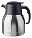 APS Isolierkanne „Classic“, 1 Liter, Kaffeekanne mit Drehverschluss, Ø 14 cm, H: 19 cm, doppelwandiger Edelstahl, für heiße und kalte Getränke, nicht spülmaschinengeeignet, ca. 8 Tassen