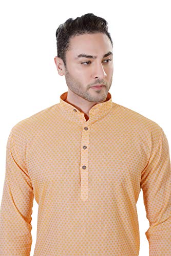 Image of LUCKWIN Men's Regular Fit Cotton Kurta Pyjama Set, Full-Sleeve, Mandarin Collared Neck, Ideal for Every Occasion, Cotton Made, Lightweight and Comfortable