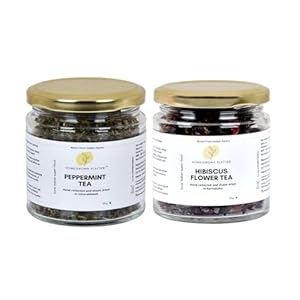 Hibiscus Flower Tea - 20g & Peppermint Leaves Tea - 50g Combo Tea | ero Caffeine Herbal Tea for Weight Management & PCOS | [refreshing flavor] for Herbal Tea from Uttarakhand