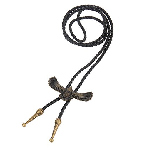 F Fityle Homens Adultos Estilo Antigo Liga De Metal Pingente De águia Bolo Gravata Colar Gravata - B