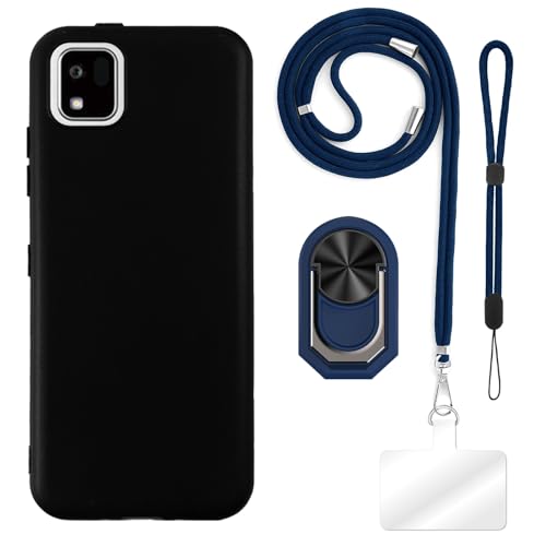 ESACMOT [4 in 1] �P�[�X Kyocera Kantan Sumaho 3 �Ƃ̌݊�������A�X�g���b�v�A���X�g�o���h�A�����O�t���A�ϏՌ��ی�J�o�[���s�p�Z�b�g (�u���[�Z�b�g)