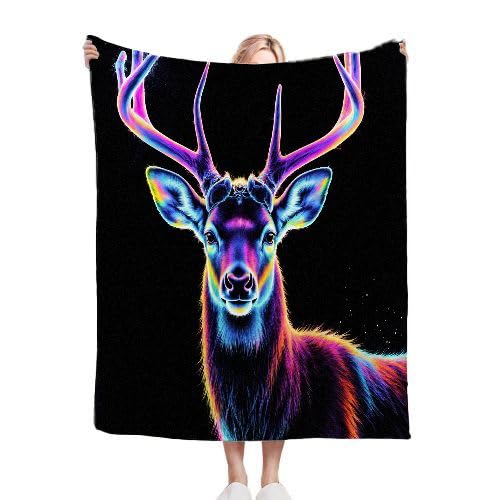 Manta Polar 220 x 240 Ciervo Negro, Mantas para Cama 105 de Franela Cálida y Cómoda para Niños y Adultos, Mantitas para Sofá Reversible para Cubre Sofa Colchas, Fácil de cuidar_A2915