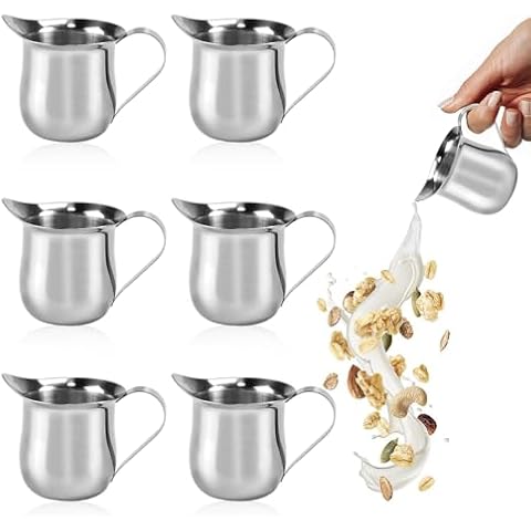SIYINGSAERY Stainless Steel Mini Milk Creamer Jug 90ml Cover