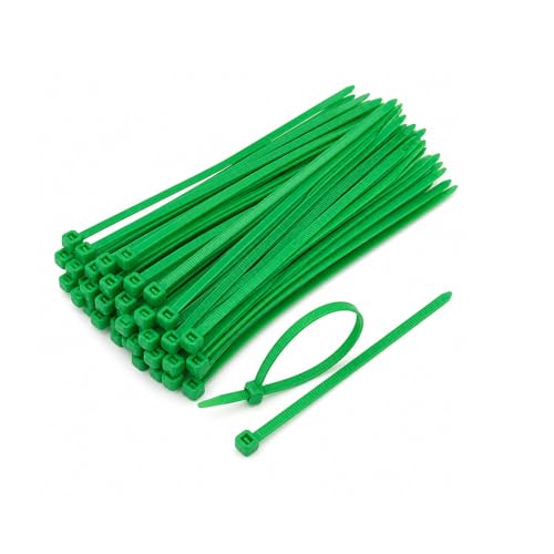 Amyu 100 Pack Cable Ties Green 4 Zip Ties 18lbs Tie Straps Self Locking Tie Wraps UV-Ristant Small Nylon Plastics Ties for Garden Home Office Workshop Indoor and Outdoor