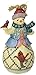 Jim Shore Heartwood Creek Snowman with Cardinal Stone Resin Hanging Ornament, 4.5”