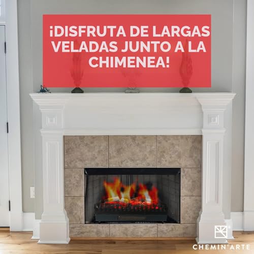 Chimenea eléctrica con efecto llama leds CHEMIN'ARTE y diseño decorativo portátil 4