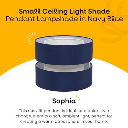 ValueLights | Small Ceiling Light Shade 2 Tier Pendant Lampshade in Navy Blue | Lamp Shades, Home Décor & Improvement Essential | 26cm Shade Width - Image 3