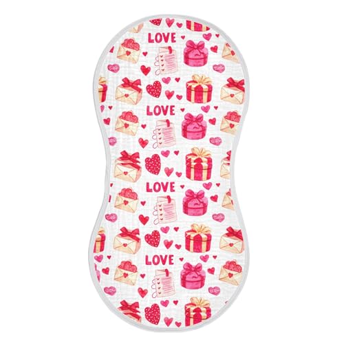 xigua Watercolor Gifts Muslin Baby Burp Cloths Set of 4, Super Soft & Absorbent Burping Rags, Cotton Burp Clothes Shower Gift for Newborn, Baby Girls and Boys