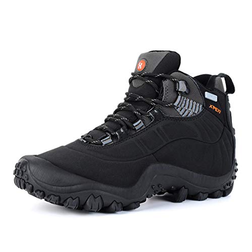 Zapatillas Trekking Waterproof,XPETI Zapatos Senderismo al Aire Botas de Montaña Impermeables Hombre Libre Trail Calzado Alpinismo Escalada Altas Invierno Bajas Seguridad Negro 43