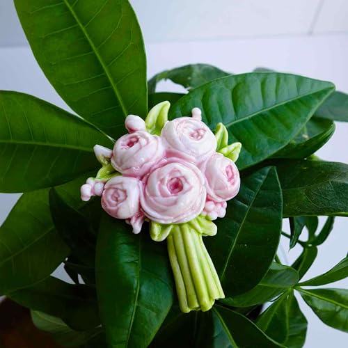 Imán decorativo de flores rosas de cerámica 3D miniatura 4