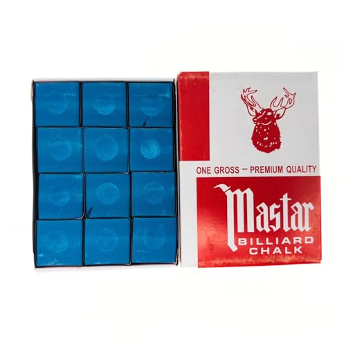 Master Premium Billiard Chalk Blue 12 Pieces Box