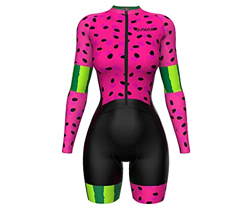 Sparx – Conjunto de ciclismo feminino premium acolchoado para ciclismo, Melancia, M