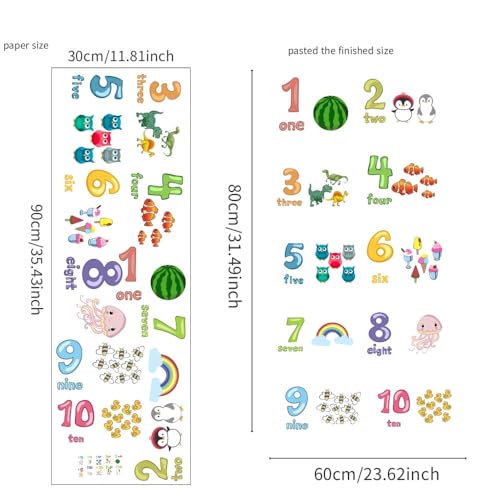 Image of Number Hopscotch Game Floor Decor Stickers, Creative Cartoon Decoration Wallpaper Sticker, DIY Digital Grid Game Wall Decor for Baby Kids Room Bedroom (Multicolor)