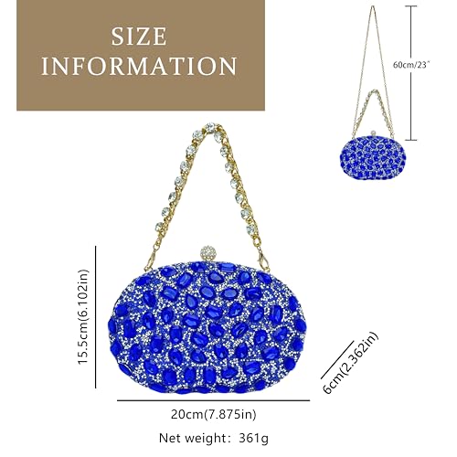 Image of Sparkling Crystal Diamond Women's Rhinestone Clutch Purse with Round Pearl Clasp