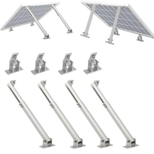 Image of 4 Pack Adjustable Solar Panel Mount Brackets with 17-28 inch Foldable Tilt Legs | Adjustable Solar Panel Brackets Kit for RV /Roof /Ground Fits EcoFlow /Jackery /Bouge RV