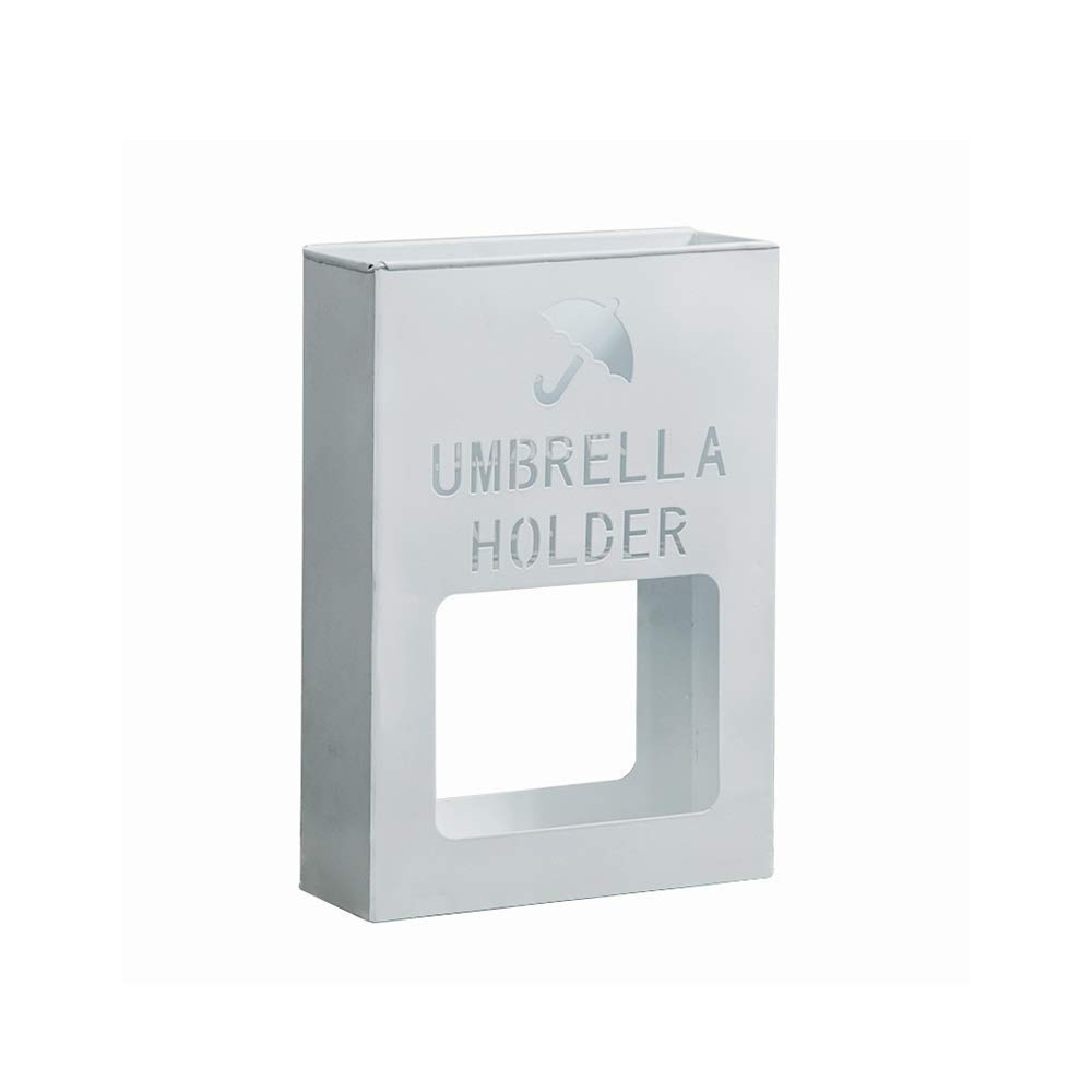 Porte-parapluies en fer forgé blanc design géométrique pour rangement de hall