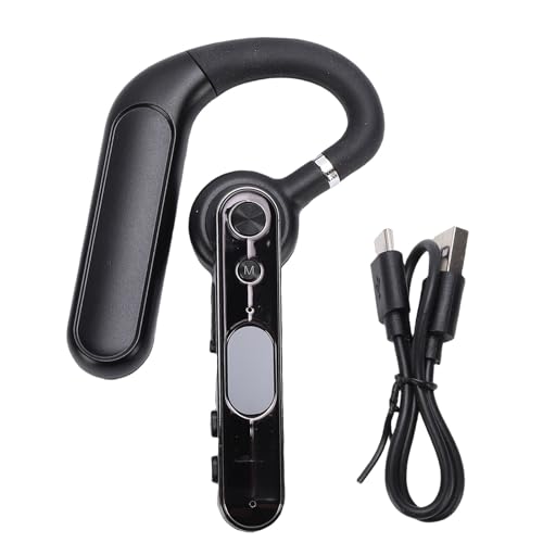 TICFOX Auriculares inalámbricos con Bluetooth, auriculares inalámbricos con manos libres, auriculares individuales para cancelación de ruido AI, botón de silencio para conducción, oficina, negocios