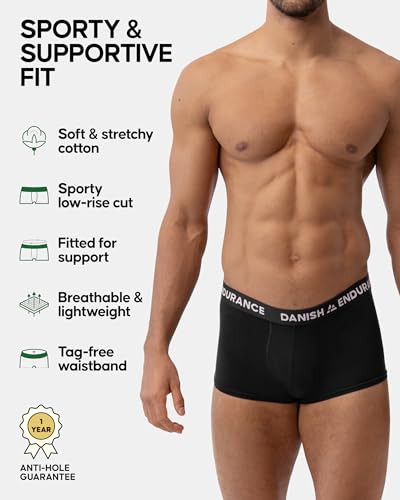 DANISH ENDURANCE Men's Cotton Trunks (6-Pack) – Soft, Stretchy, Breathable2