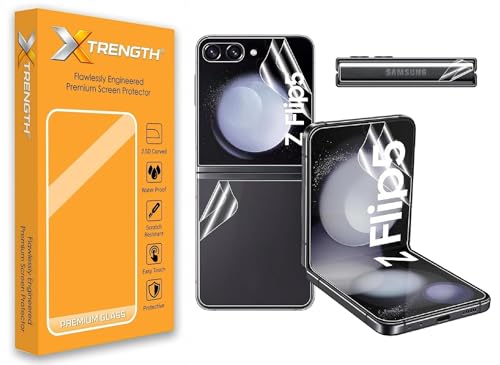Image of Advanced HD+ Front & Back Unbreakable Hydrogel Screen Protector for Samsung Galaxy Z Flip 5 5G - Full 360 Mobile Protection with Easy Installation Kit (Anti-Scratch)