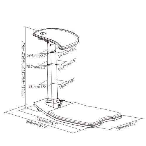 Image of PerchRite Standing Desk Stool for Perching, Leaning & Sitting w /Anti-Fatigue mat