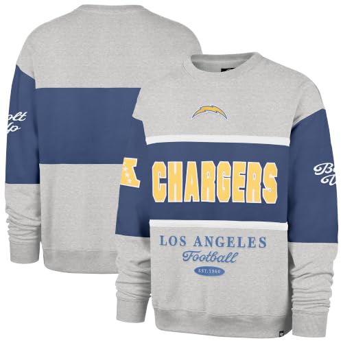 47 Men's Navy/Heather Gray Los Angeles Chargers Blockfield Maximalist Sweatshirt