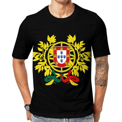 Coat of Arms of Portugal Unisex Adult T-Shirts Summer Short Sleeve Tee Casual Tops Funny Graphic 5XL