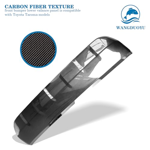 Image of Front Bumper Lower Valance Panel Skid Plate Black Compatible with 2016-2023 Toyota Tacoma - Replaces Part 53911-04210 TO1095205 (Carbon Fiber Style)