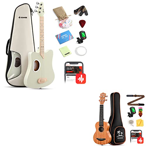 Donner Tenor Ukulele Bundle with Donner 3 String Guitar