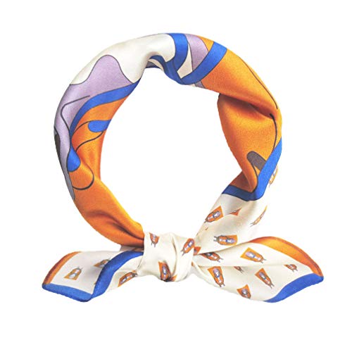 Small Square 100% Pure Mulberry Silk Scarf for Women Neckerchief Headscarf 21