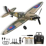 Spitfire RC Flugzeug,2.4G 4-CH Ferngesteuertes Flugzeug Kunstflug RTF Warbird Flugzeuge mit 6-Achsen Gyro Stabilisierungs System für Anfänger 761-12