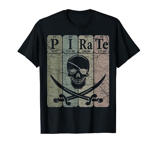 Pirate Periodic Table Elements Jolly Roger Pirate Skull T-Shirt