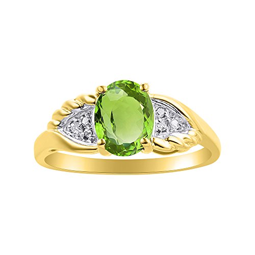 Ensemble bague ailes de diamant et péridot pour vos soirées
