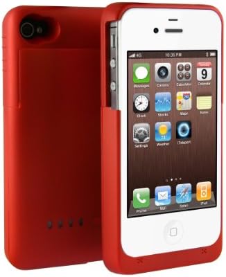 BXT iPhone 4 / 4s External Rechargeable Spare Backup Extended Battery Charger Case Cover for Apple iPhone 4 / 4s (2000mah, Red)