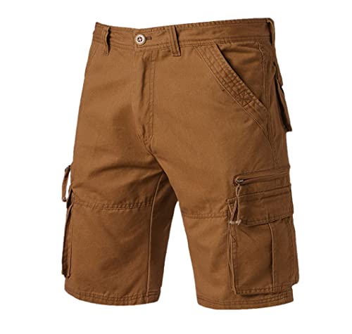 Short cargo en coton homme avec poches latérales et coupe large coupe droite décontractée