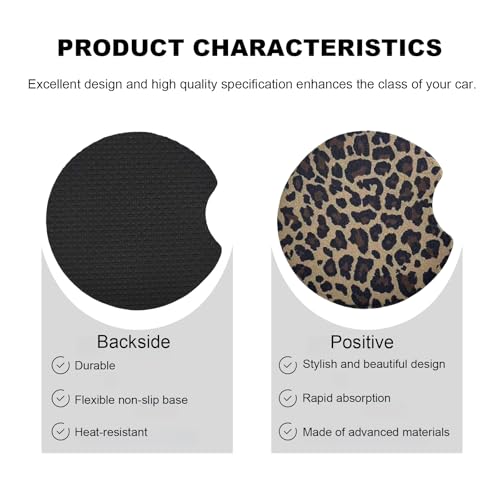 2PCS Posavasos para Portavasos de Auto con Diseño Leopardo miniatura 3
