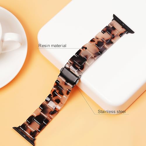 Image of iiteeology Compatible with Apple Watch Band 42mm 41mm 40mm 46mm 45mm 44mm, Light Resin with Stainless Steel Replacement Wristband for iWatch Ultra 3 /Ultra 2 49mm Series 11-1 SE 3