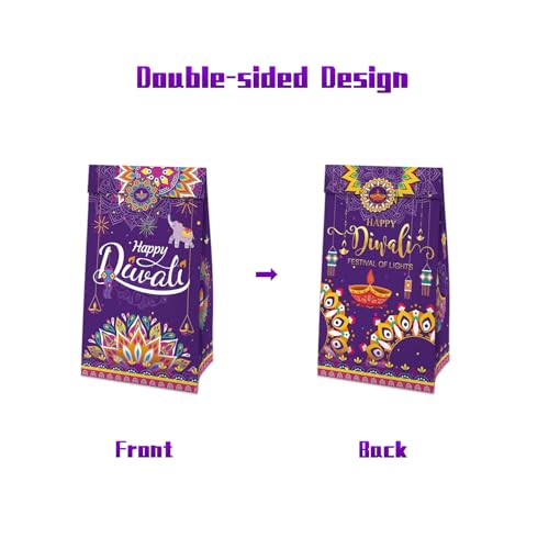 KYMY-Diwali-Party-Treat-Bags-12pcs-Diwali-Rangoli-Gift-Candy-Bags-with-Stickers-India-Festival-of-Lights-Gift-Goodie-Bags-India-Deepavali-Party-Favor-for-Indian-Celebration-Supplies-Decoration
