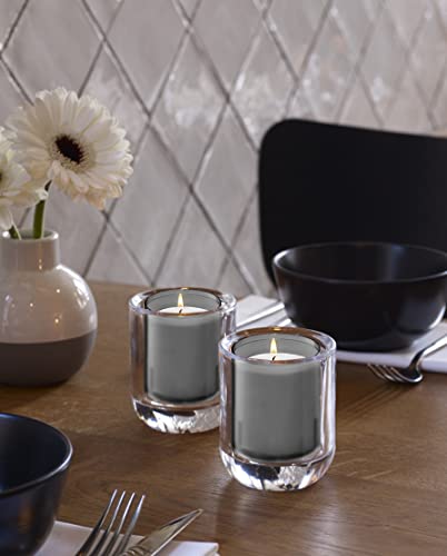 Bolsius Votive Candles - 20 Pack Church Candles In Grey Unbreakable Plastic Cups - 24 Hours - Premium European Quality - Unscented Smooth And Smokeless Gray Relight Candles #TOP5