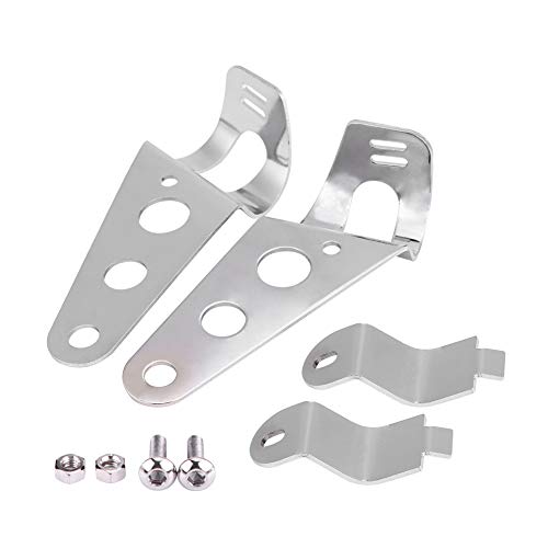 7 Inch Motorcycle Headlight Mounting Bracket 2pcs Motorcycle 28mm-34mm Headlight Mount Bracket Fork Racer for Kawasaki for Suzuki for Head Light Lamp Holder(Silver)