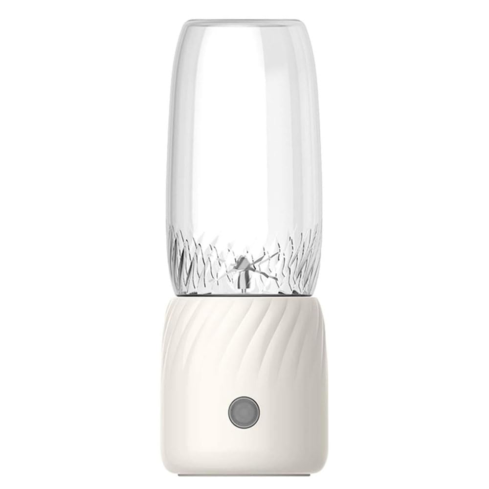 ANIROY USB Rechargeable Fruit Juicer, Portable Electric Juicer, Handheld Mini Personal Electric Juicer with 6 Blades (White)