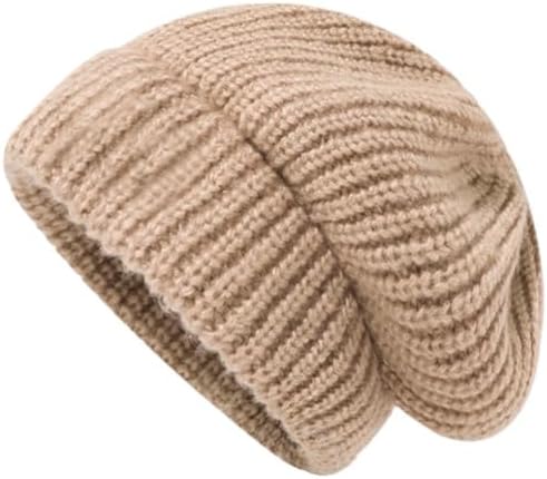 Knitted Beanie Simple and Versatile Three-in-one Head Cover hat for Autumn and Winter Women