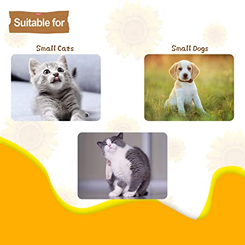 Image of NABO Pet Collar Cat Cone Adjustable Recovery Collar After Surgery Elizabeth Circle for Cats and Small Dogs, Sunflower Large Size